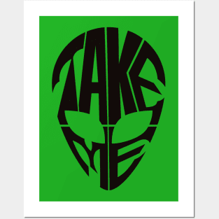 take me to your leader (alien head) Posters and Art